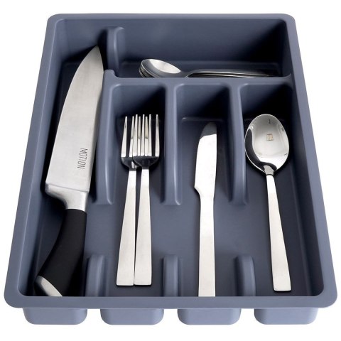 Wkład na sztućce do szuflady szuflad organizer szary 36x25.5cm VILDE 229048-S