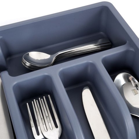 Wkład na sztućce do szuflady szuflad organizer szary 36x25.5cm VILDE 229048-S