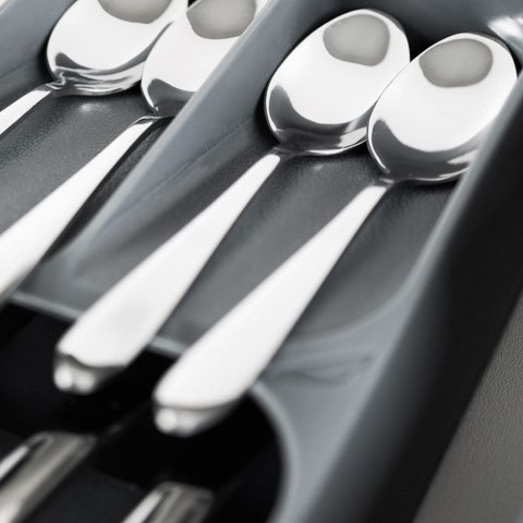 Wkład na sztućce do szuflady szuflad organizer szary 39x11.5cm VILDE 229010-S