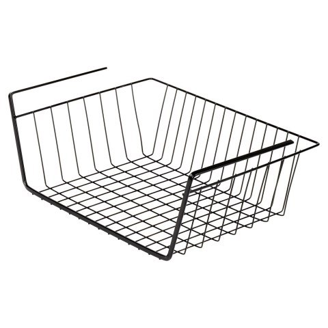 Koszyk podwieszany pod półkę metalowy czarny 40.5x26.5x14.5cm VILDE 229190