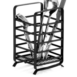 Ociekacz stojak na sztućce metalowy czarny MISTY 17.5cm NAVA 10-186-030