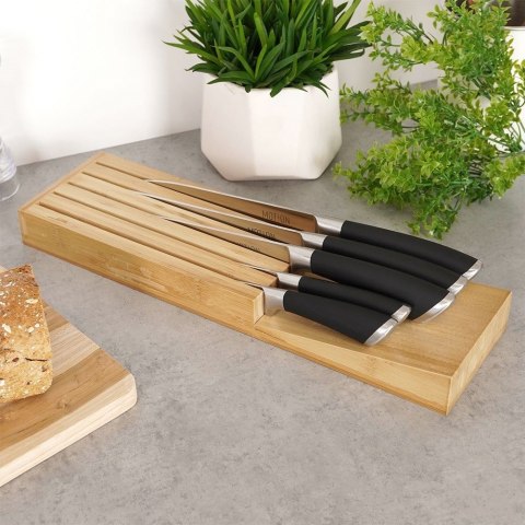 Organizer na noże przybory sztućce do szuflady drewniany 39x11x3.5cm EXCELLENT HOUSEWARE 229075