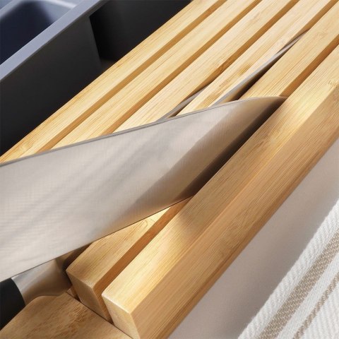 Organizer na noże przybory sztućce do szuflady drewniany 39x11x3.5cm EXCELLENT HOUSEWARE 229075