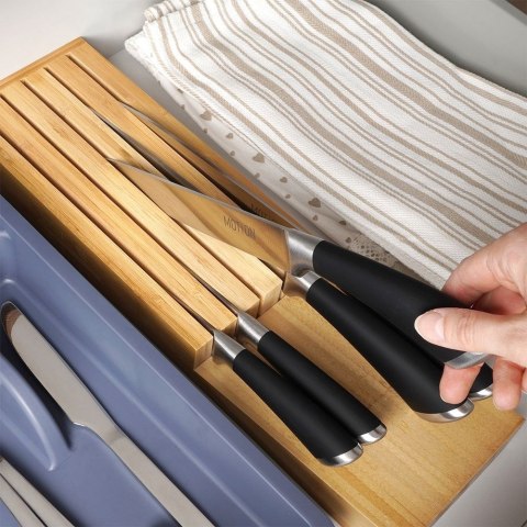 Organizer na noże przybory sztućce do szuflady drewniany 39x11x3.5cm EXCELLENT HOUSEWARE 229075