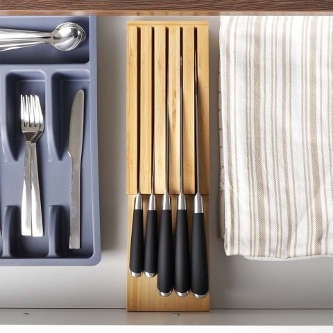 Organizer na noże przybory sztućce do szuflady drewniany 39x11x3.5cm EXCELLENT HOUSEWARE 229075