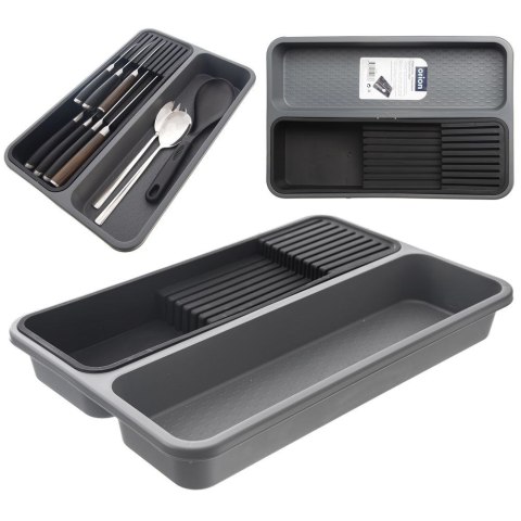 Organizer na noże przybory sztućce do szuflady szafki szary GREY 40x26.5x5cm ORION 150747