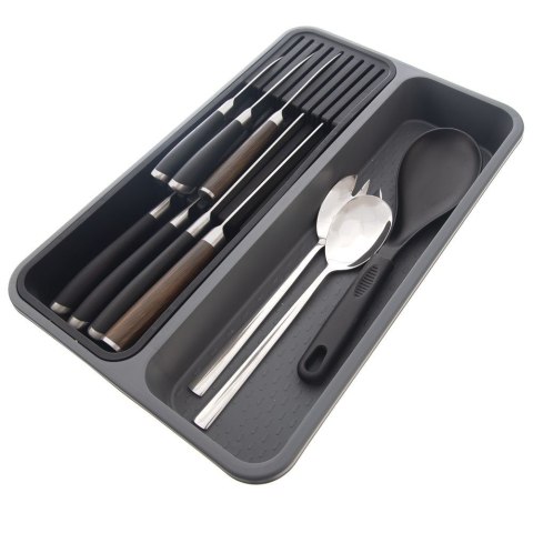 Organizer na noże przybory sztućce do szuflady szafki szary GREY 40x26.5x5cm ORION 150747