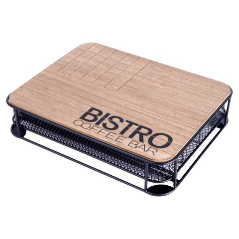 Organizer pojemnik na kapsułki do kawy metalowy czarny 30.5x24x6.5cm BISTRO VILDE 229101