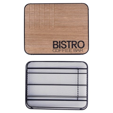 Organizer pojemnik na kapsułki do kawy metalowy czarny 30.5x24x6.5cm BISTRO VILDE 229101