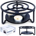 Podgrzewacz do dzbanka kubka herbaty metalowy świecznik x3 tealight VILDE 229073