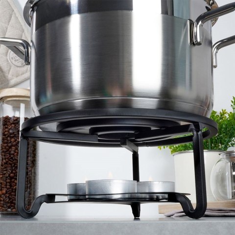 Podgrzewacz do dzbanka kubka herbaty metalowy świecznik x3 tealight VILDE 229073