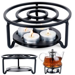 Podgrzewacz do dzbanka kubka herbaty metalowy świecznik x4 tealight VILDE 229148