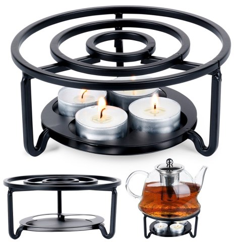 Podgrzewacz do dzbanka kubka herbaty metalowy świecznik x4 tealight VILDE 229148
