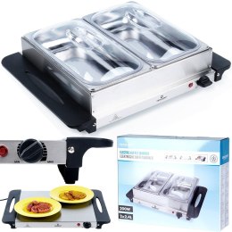 Podgrzewacz elektryczny do potraw stołowy bufetowy stalowy podwójny EXCELLENT ELECTRICS 139654