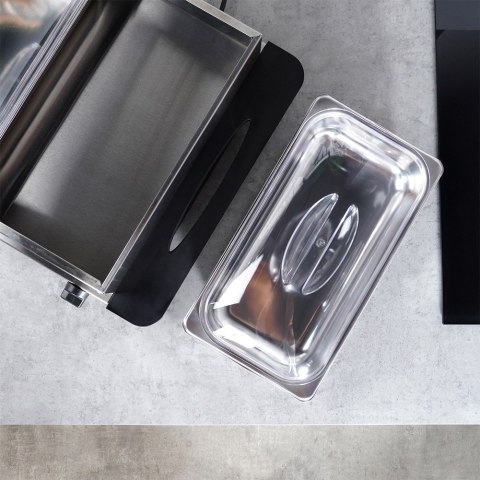 Podgrzewacz elektryczny do potraw stołowy bufetowy stalowy podwójny EXCELLENT ELECTRICS 139654