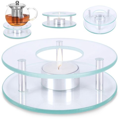 Podgrzewacz pod dzbanek do herbaty kubka świecznik tealight szklany HIT 139244