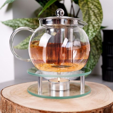 Podgrzewacz pod dzbanek do herbaty kubka świecznik tealight szklany HIT 139244