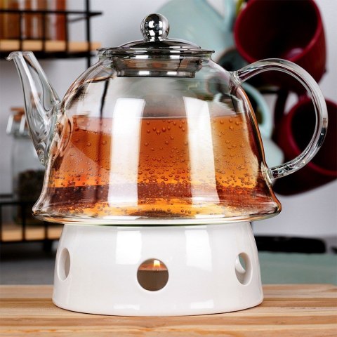 Podgrzewacz pod dzbanek do herbaty świecznik tealight ceramiczny 14cm VILDE 123829