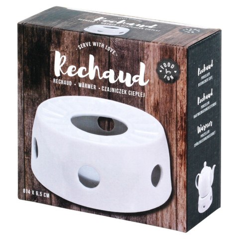 Podgrzewacz pod dzbanek do herbaty świecznik tealight ceramiczny 14cm VILDE 123829