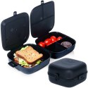 Pojemnik śniadaniowy obiadowy lunchbox z przegródkami czarny 2x700ml VILDE 229144