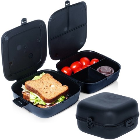 Pojemnik śniadaniowy obiadowy lunchbox z przegródkami czarny 2x700ml VILDE 229144