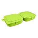 Pojemnik śniadaniowy obiadowy lunchbox z przegródkami zielony 2x700ml VILDE 259324