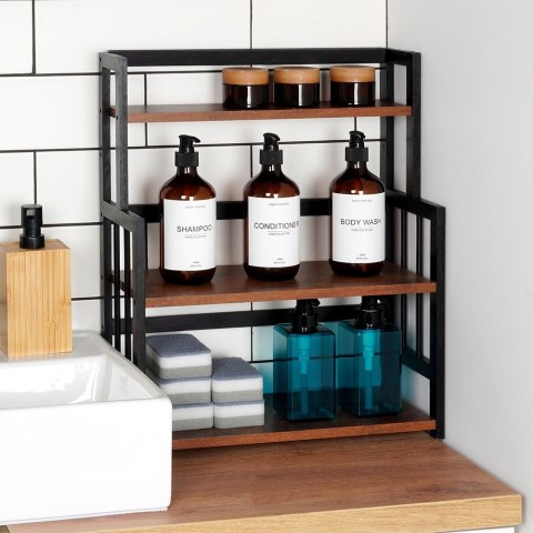 Półka kuchenna drewniana 3-poziomowa organizer 41.5x18.5x50cm VILDE 229198