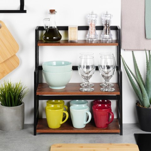 Półka kuchenna drewniana 3-poziomowa organizer 41.5x18.5x50cm VILDE 229198