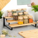 Półka kuchenna drewniana 3-poziomowa organizer kuchenny 32x23.5x9.6cm VILDE 229202