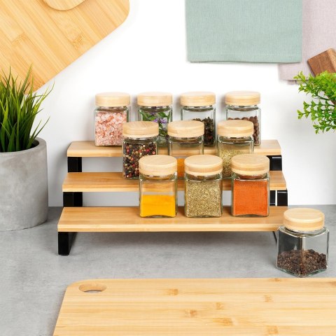 Półka kuchenna drewniana 3-poziomowa organizer kuchenny 32x23.5x9.6cm VILDE 229202