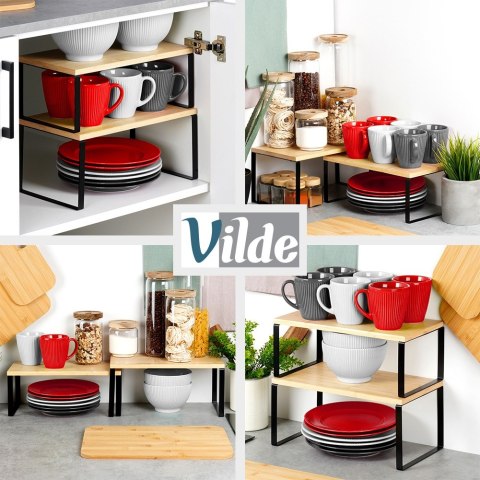 Półka kuchenna drewniana półki 2 sztuki zestaw półek VILDE 229201