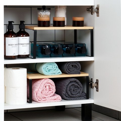 Półka kuchenna drewniana półki 2 sztuki zestaw półek VILDE 229201