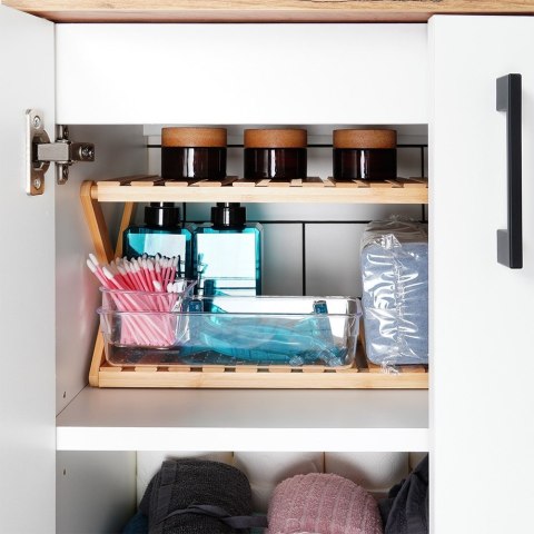 Półka kuchenna dwupoziomowa stojąca drewniana 34.5x18.5x19cm HIT 229149