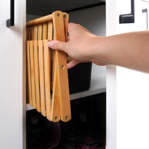 Półka kuchenna dwupoziomowa stojąca drewniana 34.5x18.5x19cm HIT 229149