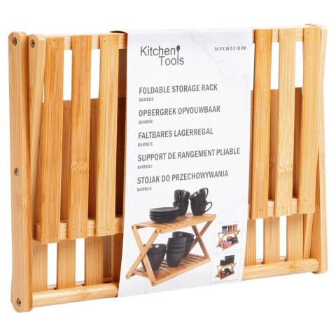 Półka kuchenna dwupoziomowa stojąca drewniana 34.5x18.5x19cm HIT 229149