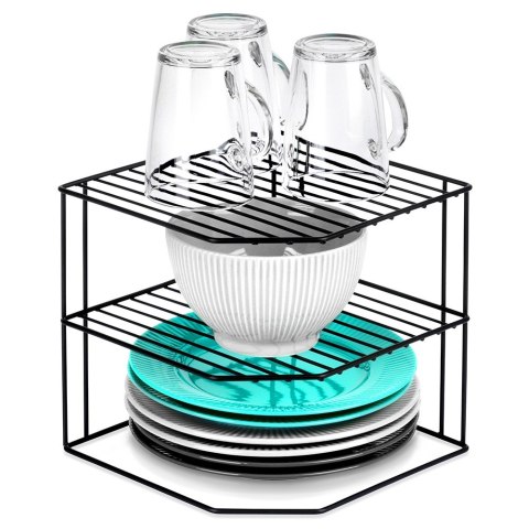 Półka kuchenna metalowa do szafki narożna 3-poziomy czarna VILDE 229107