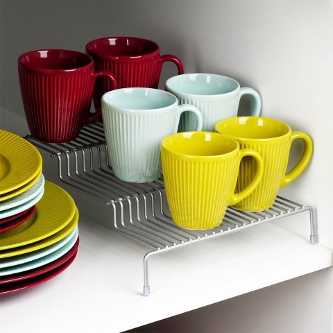 Półka kuchenna metalowa szara 3-poziomowa organizer 28x26x11cm STORAGE SOLUTIONS 229216