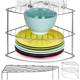 Półka kuchenna na naczynia metalowa szara narożna 23x23x21.5cm STORAGE SOLUTIONS 229215