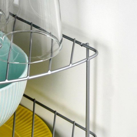 Półka kuchenna na naczynia metalowa szara narożna 23x23x21.5cm STORAGE SOLUTIONS 229215