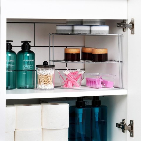 Półka kuchenna na naczynia metalowa szara narożna 23x23x21.5cm STORAGE SOLUTIONS 229215