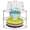 Półka kuchenna na naczynia metalowa szara narożna 23x23x21.5cm STORAGE SOLUTIONS 229215