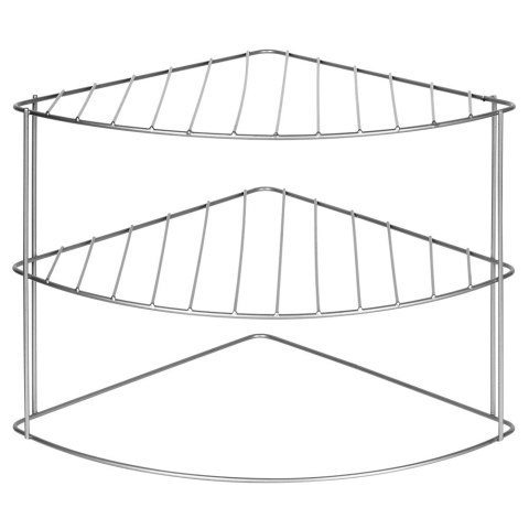 Półka kuchenna na naczynia metalowa szara narożna 23x23x21.5cm STORAGE SOLUTIONS 229215