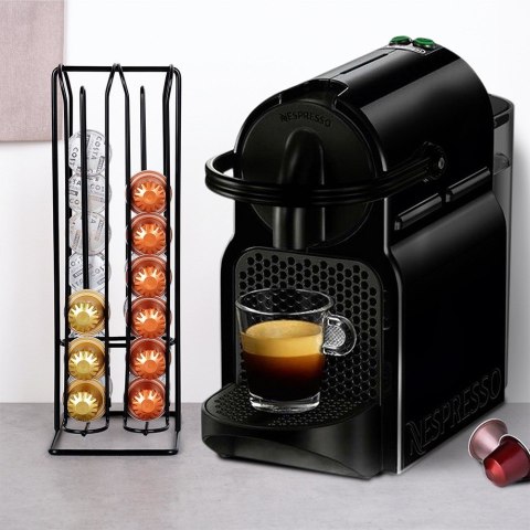 Stojak na kapsułki do kawy Nespresso metalowy czarny 30cm VILDE 229127