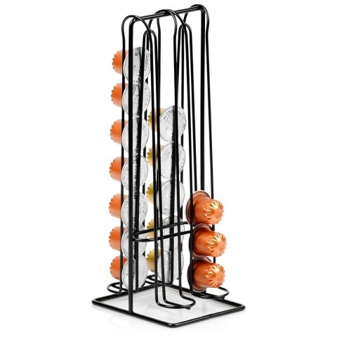 Stojak na kapsułki do kawy Nespresso metalowy czarny 30cm VILDE 229127