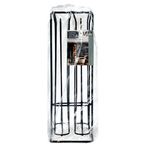 Stojak na kapsułki do kawy Nespresso metalowy czarny 30cm VILDE 229127