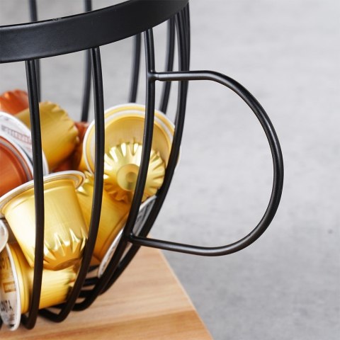 Stojak na kapsułki do kawy kubek metalowy czarny 20x15x13.5cm HIT 229150