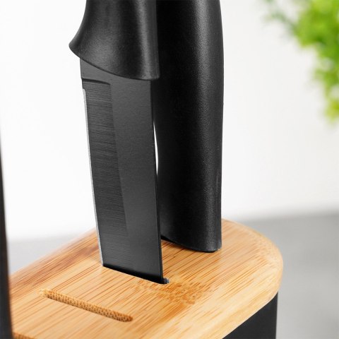 Stojak na noże kuchenne organizer blok pojemnik czarny z przegródkami EXCELLENT HOUSEWARE 229219