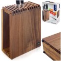 Stojak na noże kuchenne organizer blok pojemnik z przegródkami drewniany ORION 154313