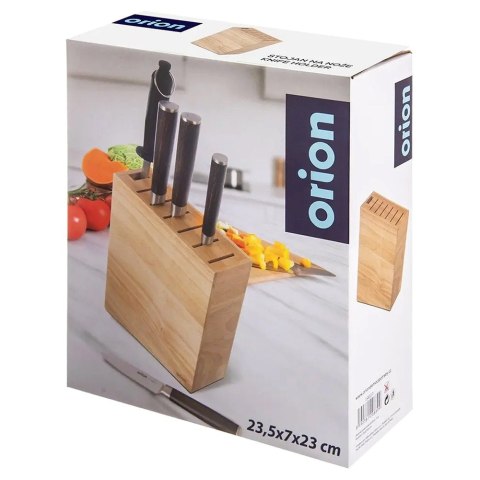 Stojak na noże kuchenne organizer blok pojemnik z przegródkami drewniany ORION 154317