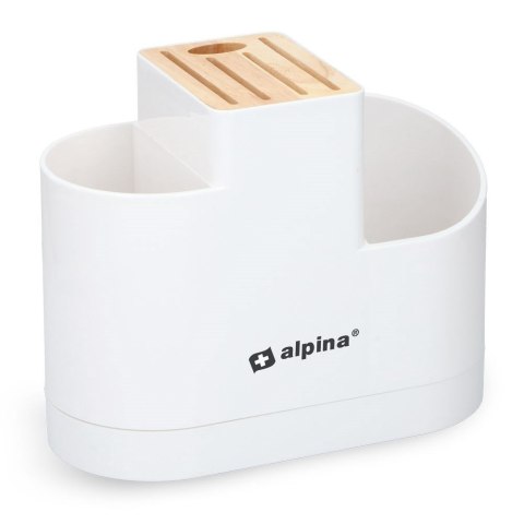 Stojak na noże kuchenne przybory organizer pojemnik biały 25x19.5x12cm ALPINA 229083